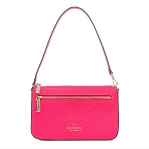 kate spade leila pebbled leather convertible bikini pink small handbag wristlet